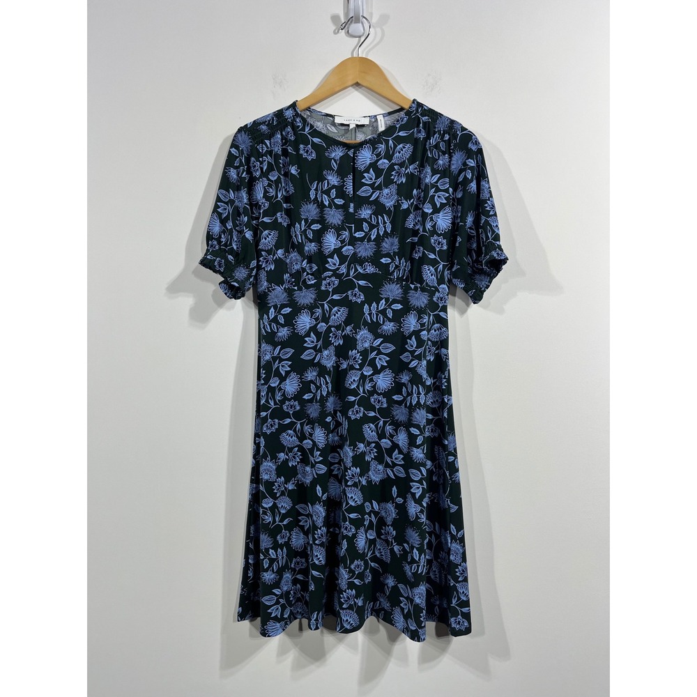 Lark & Ro Babydoll Floral Fit and Flare Dress Womens 10 Dark Cottagecore Prairie